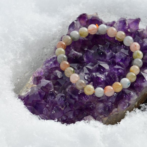 Crystalbabyhkyyc 🔮7mm+ Colorful Rutilated Quartz Bracelet - Picture 3 of 5